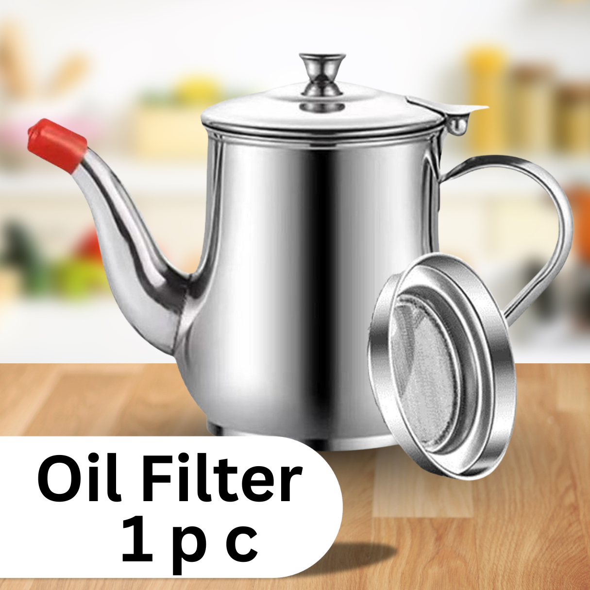 Premium Oil Filter Pot with Fine Mesh Strainer