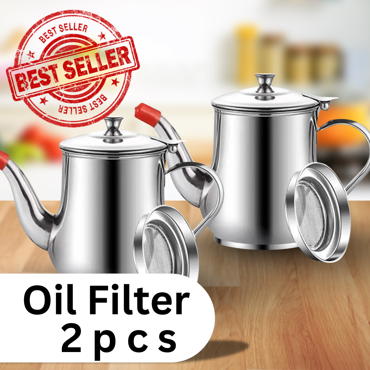 Premium Oil Filter Pot with Fine Mesh Strainer