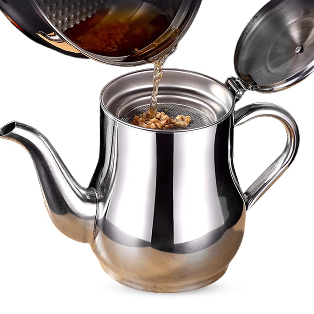 Premium Oil Filter Pot with Fine Mesh Strainer